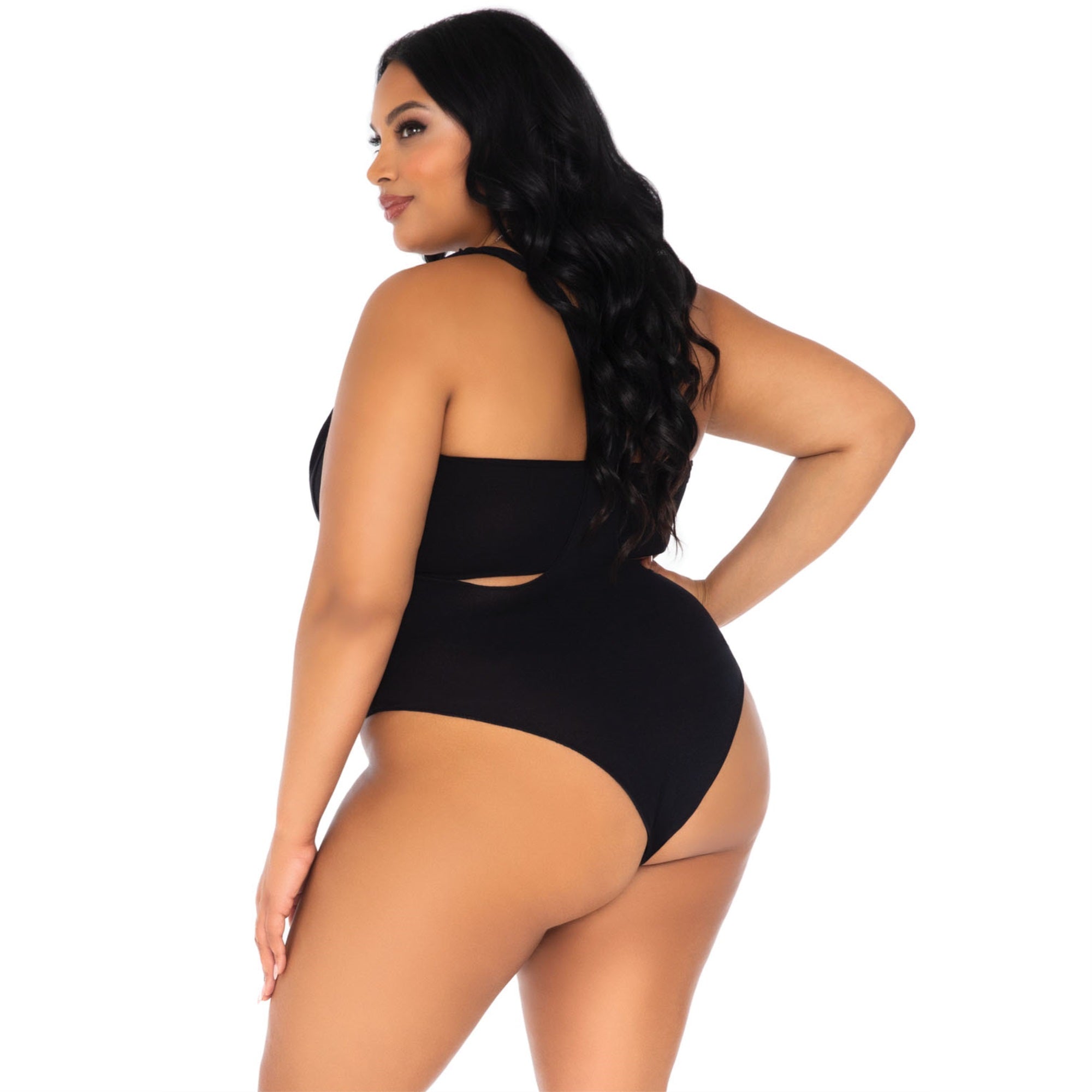 2 PC Opaque bandeau and suspen - 1X-2X / BLACK