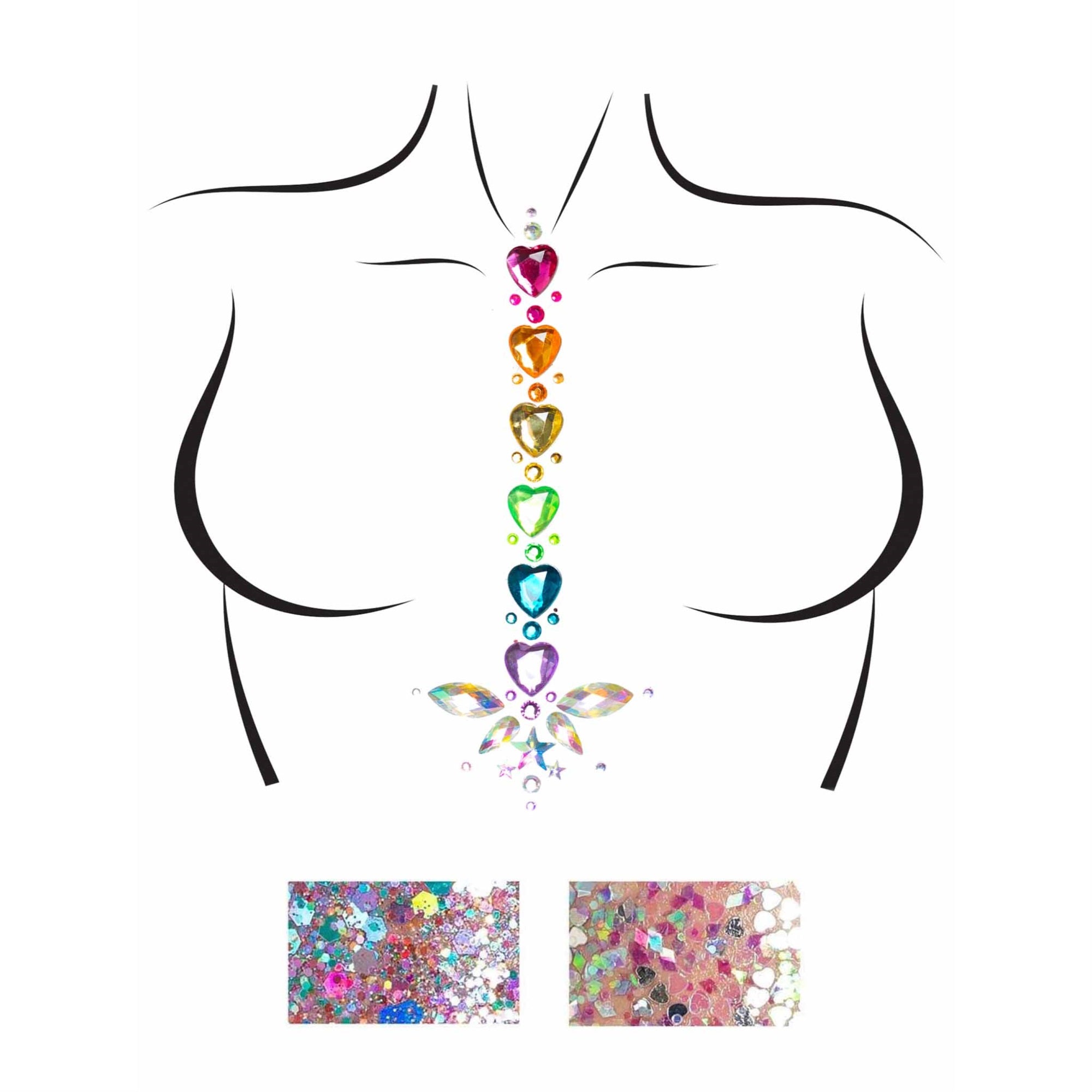 Adore adhesive body jewels sti - O/S / MULTICOLOR