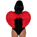 Marabou trimmed feather wings. - O/S / RED