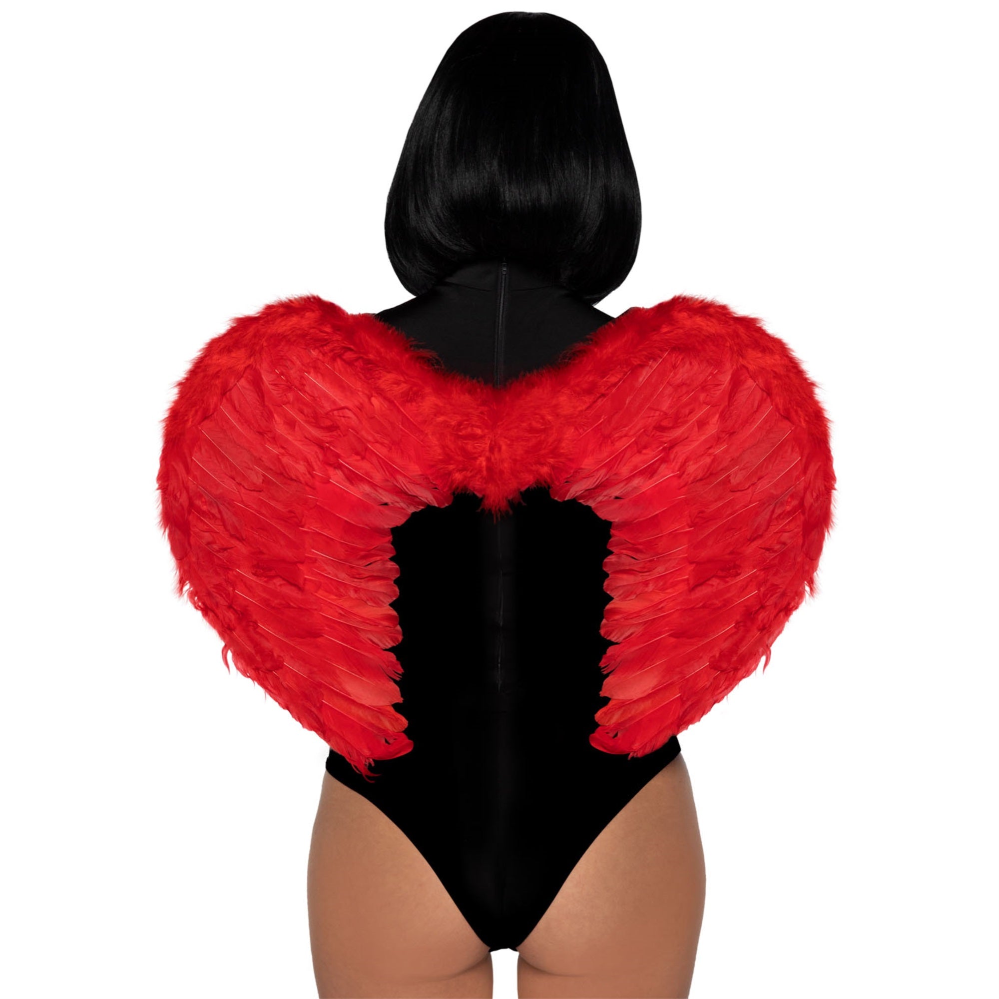 Marabou trimmed feather wings. - O/S / RED