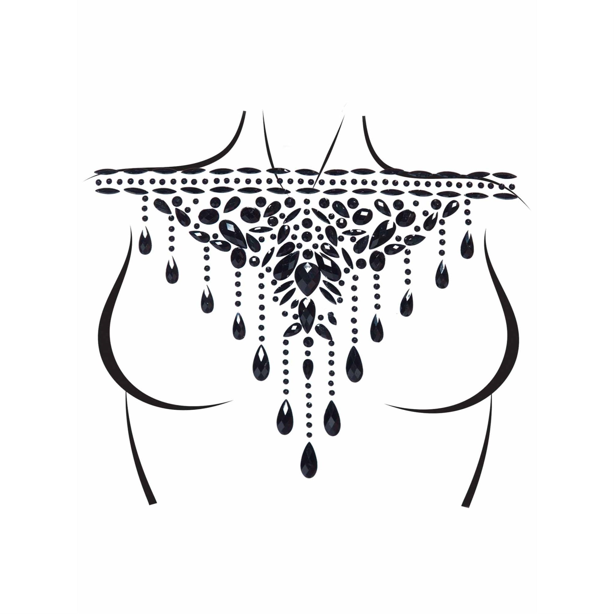 Choker adhesive body jewels st - O/S / BLACK
