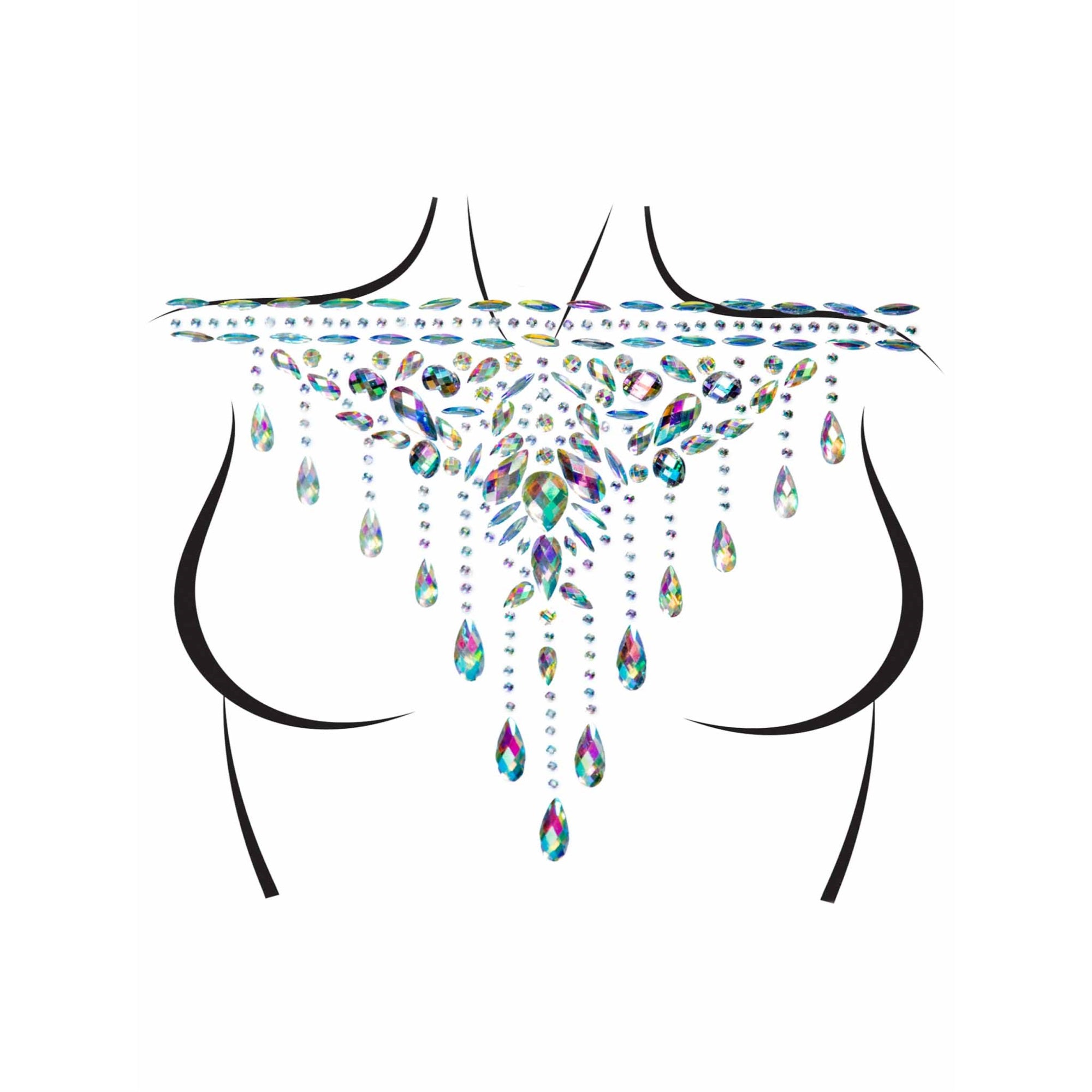 Choker adhesive body jewels st - O/S / CLEAR