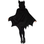 Bat Poncho, features plush sca - O/S / BLACK