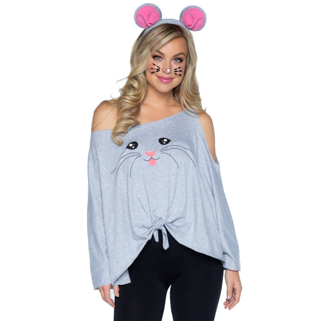 2 PC Mouse Poncho, includes mo - O/S / GREY