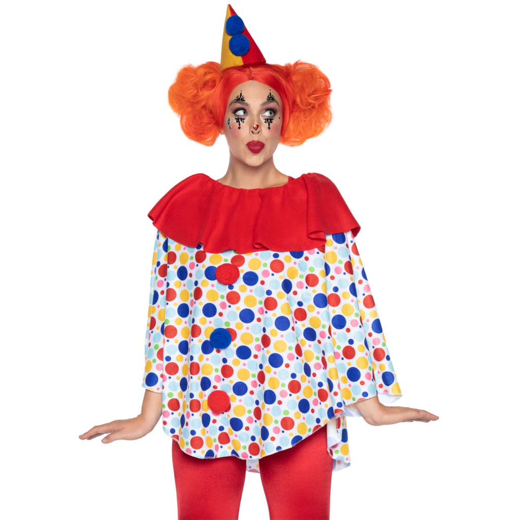 2 PC Clown Poncho, includes po - O/S / MULTICOLOR
