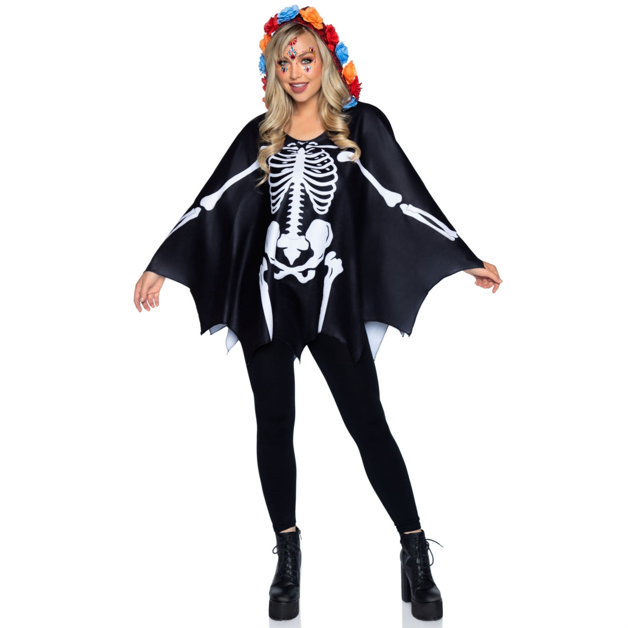 Day of the Dead Poncho, featur - O/S / MULTICOLOR