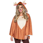 Fawn Poncho, features speckled - O/S / BROWN