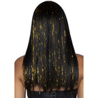 24 Long straight bang wig wit - O/S / BLACK/GOLD