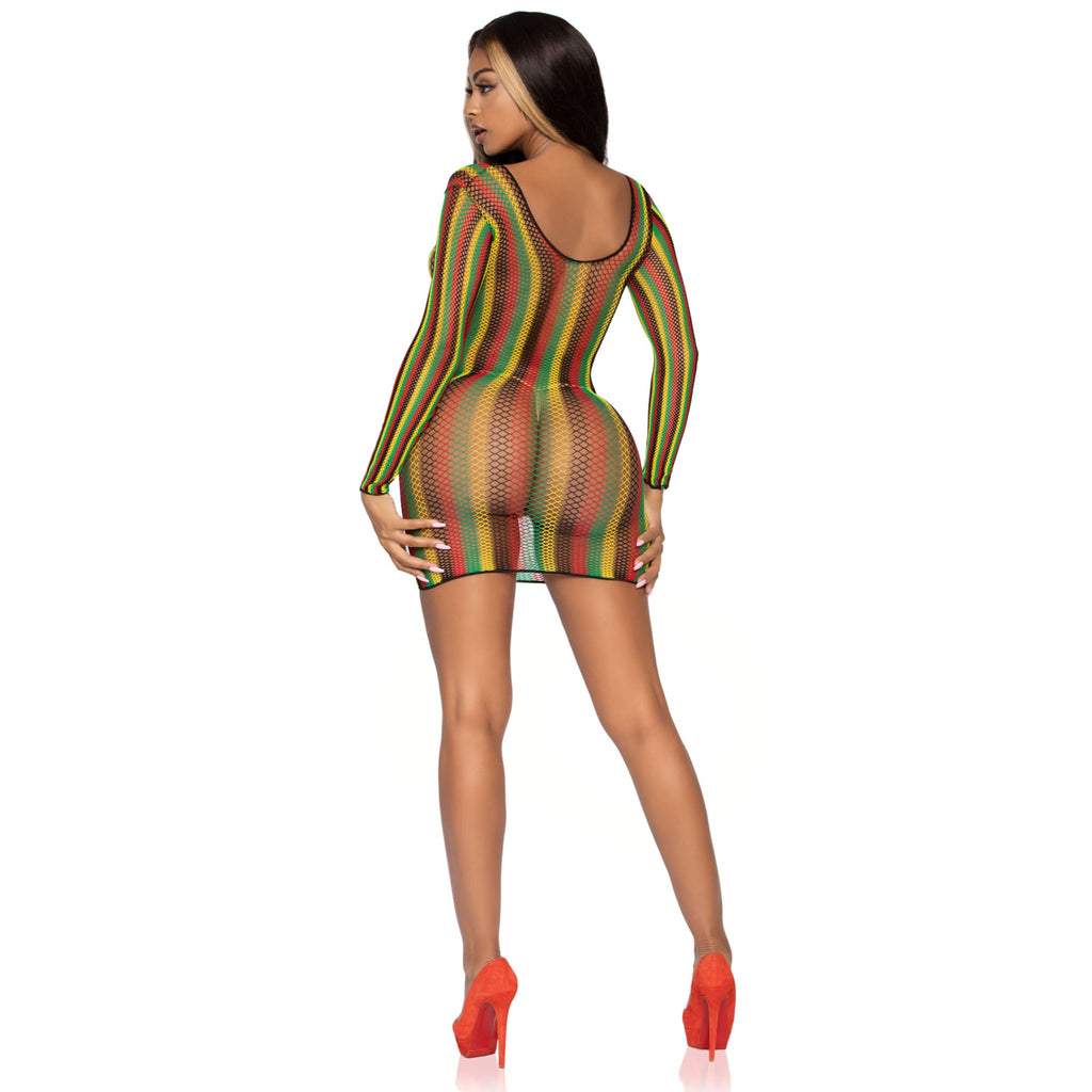 Rasta net long sleeve mini dre - O/S / MULTICOLOR