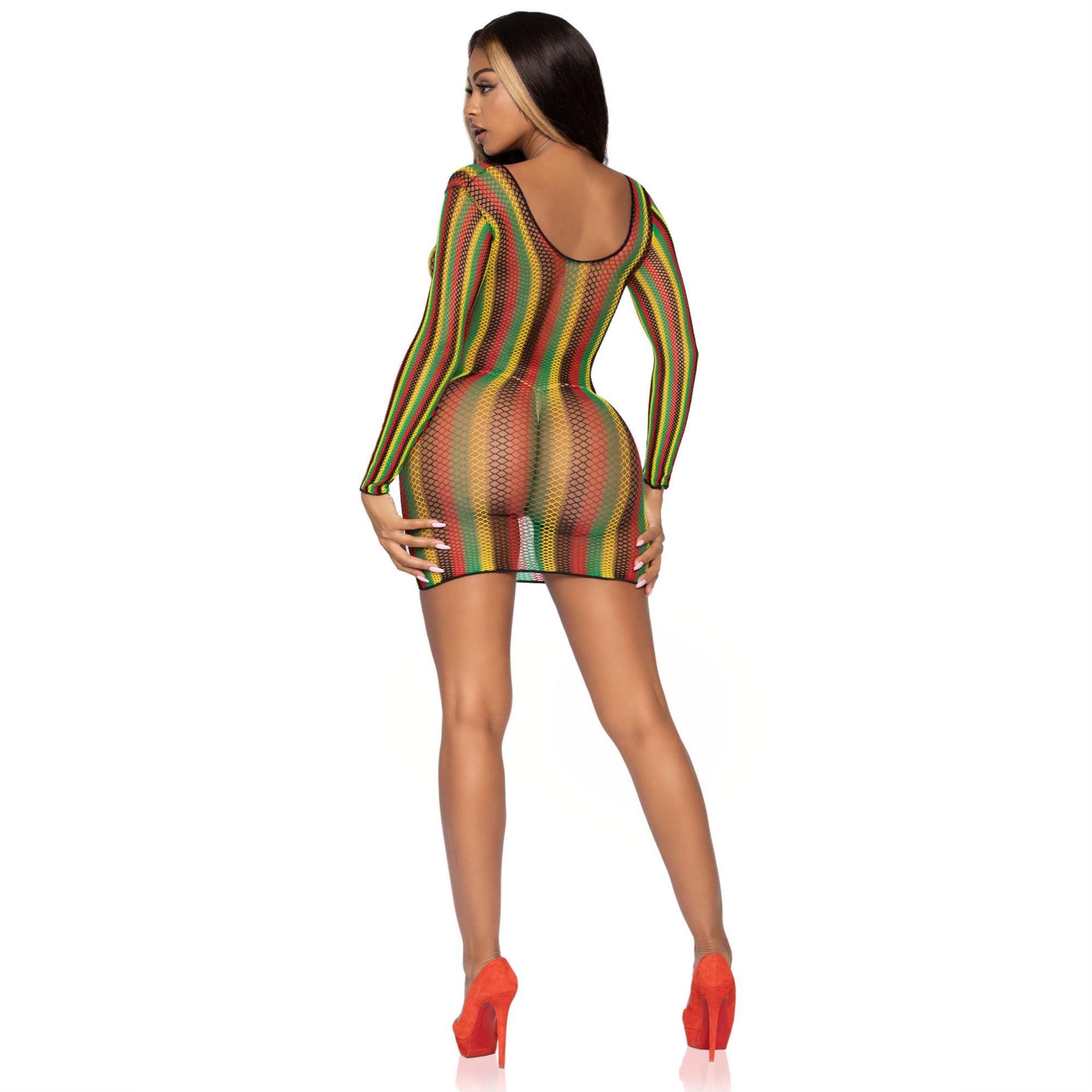 Rasta net long sleeve mini dre - O/S / MULTICOLOR