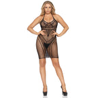 Multi net halter mini dress. - O/S / BLACK