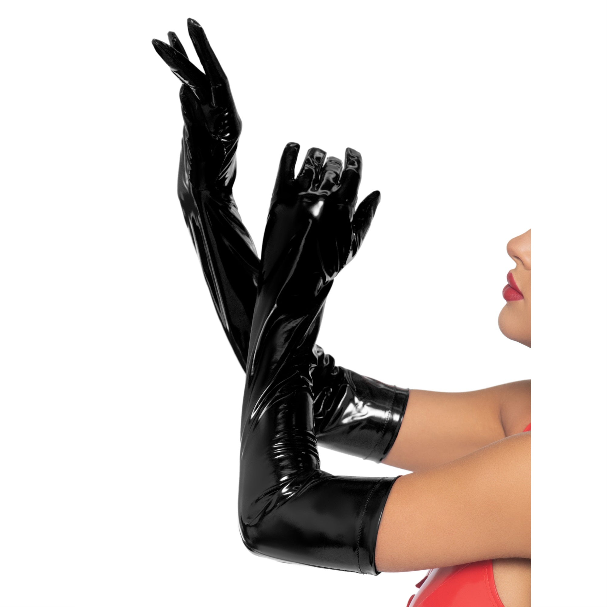 Vinyl gloves.