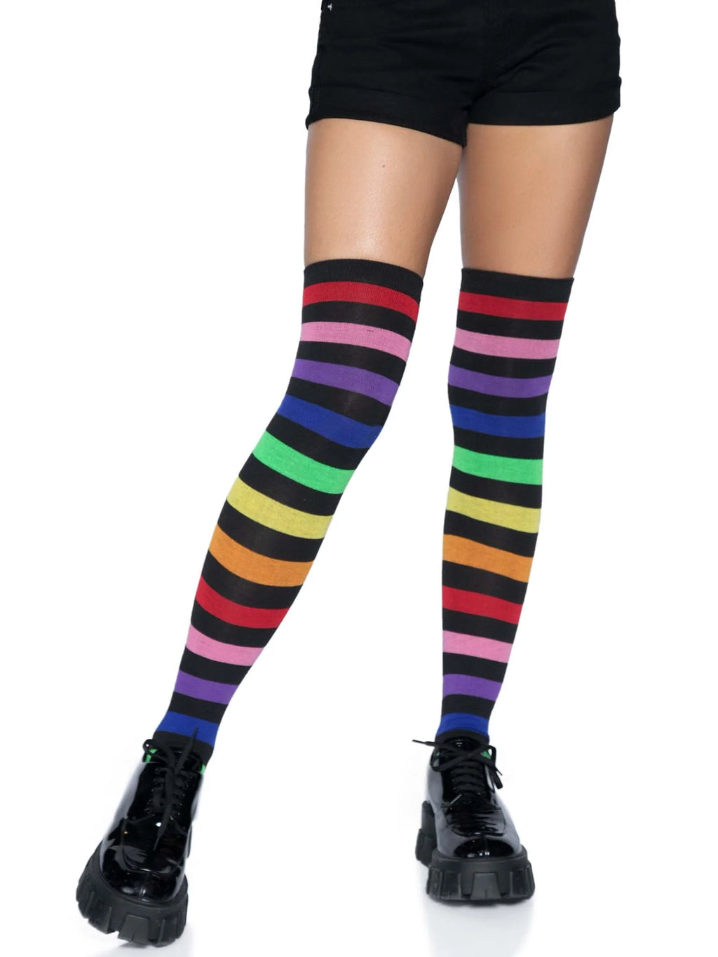 Acrylic rainbow stripe thigh h