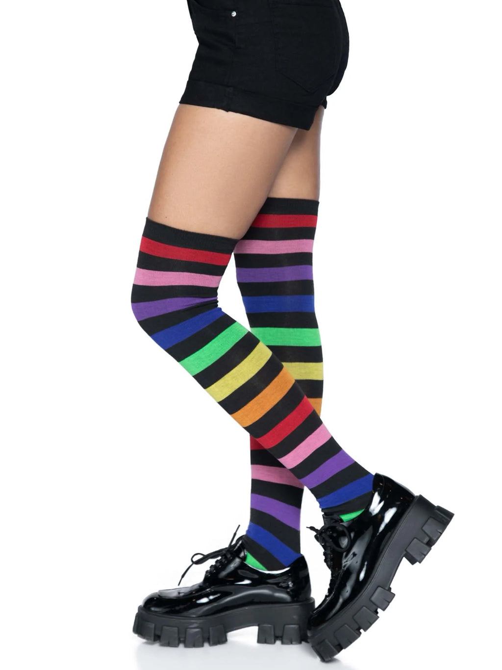 Acrylic rainbow stripe thigh h