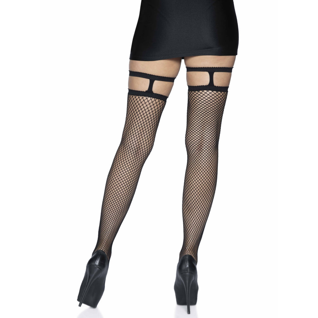 Fishnet thigh highs with garte