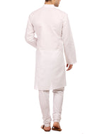 Wintage Men'S Cotton Silk Festive And Casual White Kurta Churidar Pajama Pyjama