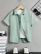 TAGAS Boys Regular Fit Shirt (BS-2033(Combo)_Mint-Black