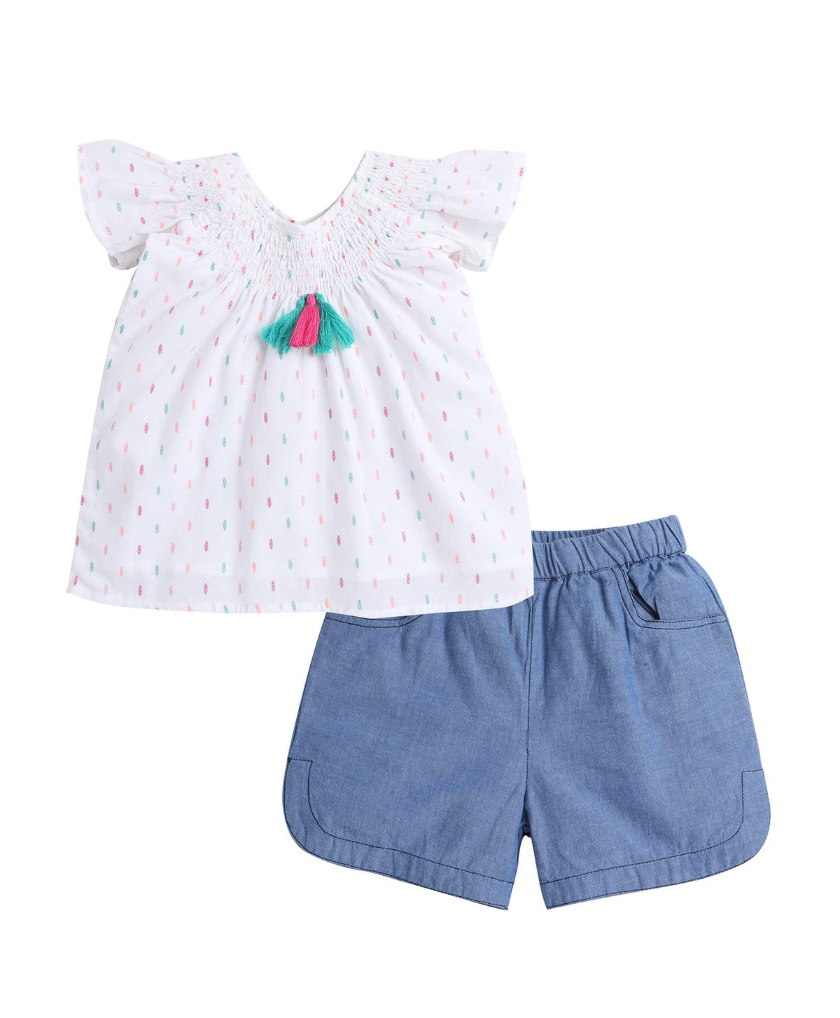 SPRING BUNNY  Toddler Girl  Doll  Multi Color Dobby Top and Bottom Set  6Yr 6