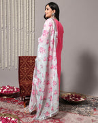 Varanga Women Pink Floral Embroidered Regular Chanderi Silk Kurta With Trousers & With Dupatta