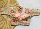 Vihu Fashion WomenS Blouse Readymade Blouse Embroidery Multi Coding Gold Thread Blouses Handwork Baby Pink Color Readymade Sare