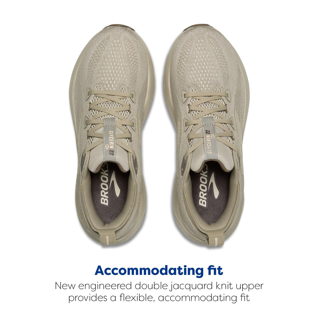 Brooks Mens Glycerin 22 Neutral Running Shoe - London-Fog/Almond Oil/Falcon - 14 Medium
