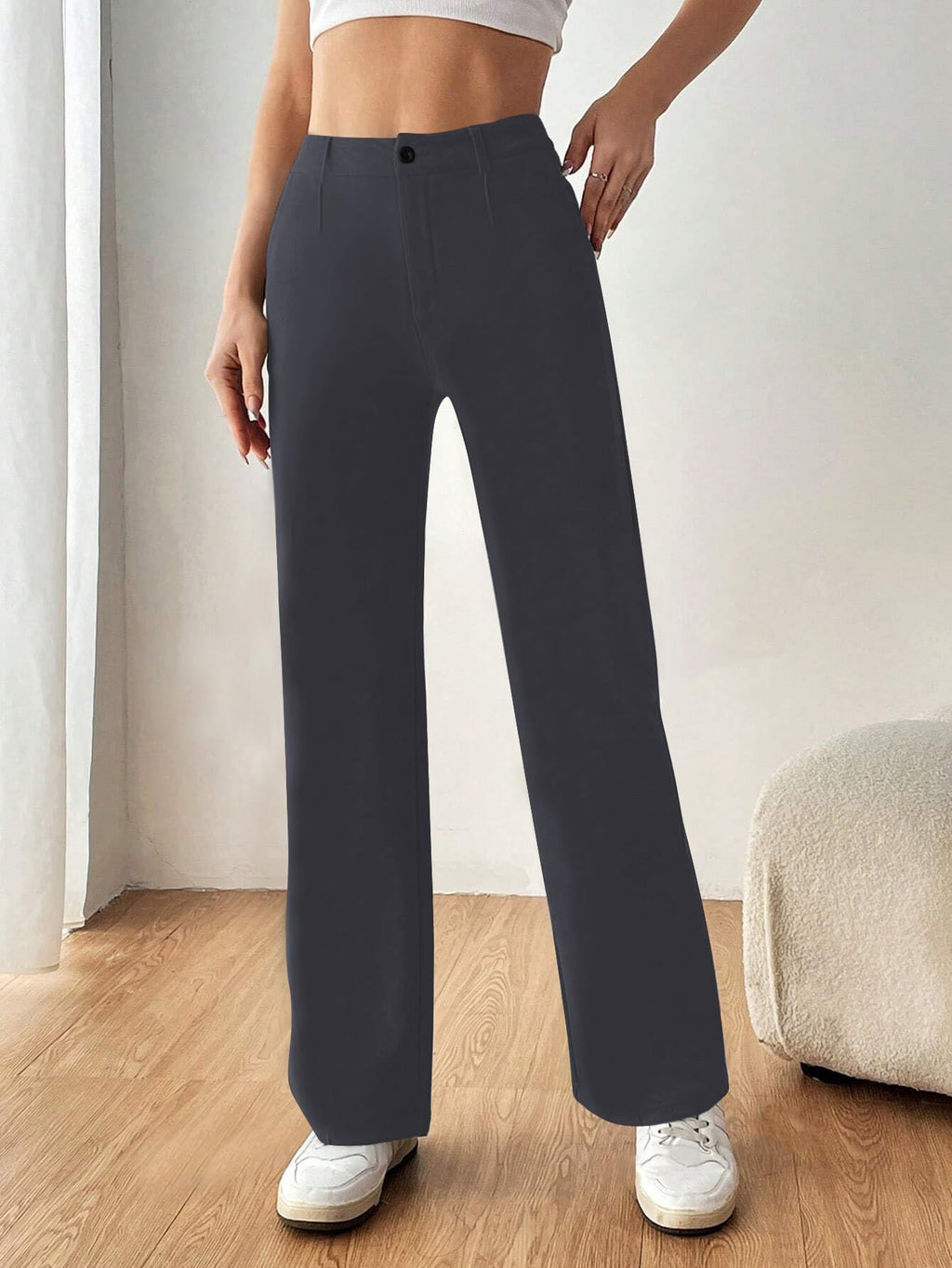 Toochki Trouser for Women | High Waist Trousers for Womens | Summer Track Pants | Casual Spandex Pant | Grey Colors