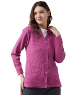 Pivl Womens Blended V-Neck Cardigan Sweater (PV502_Light Pink