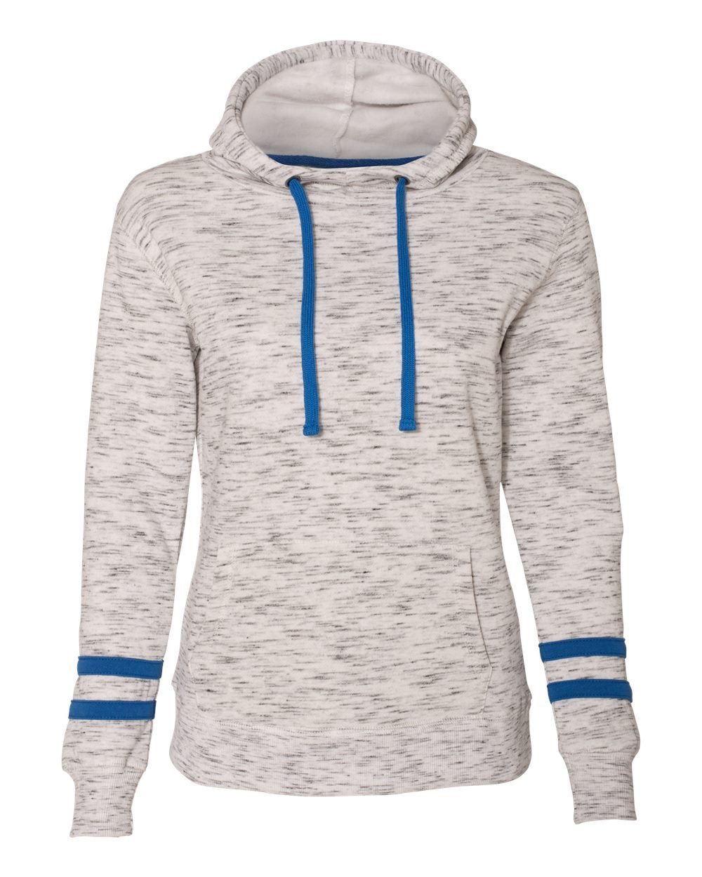 Ladies Melange Scuba Neck Sweatshirt - WHITE BLAcK - S(D0102H76QB8)