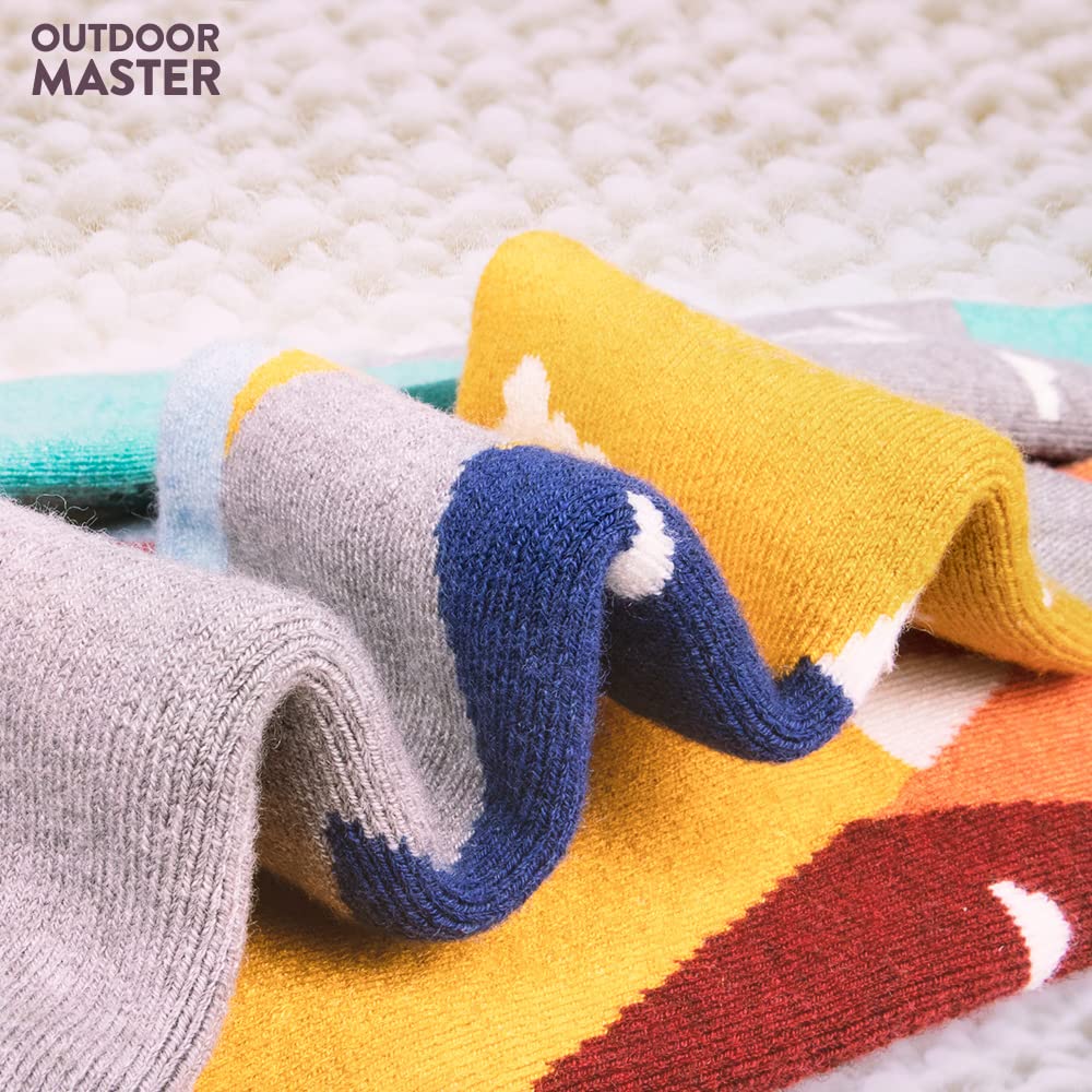 OutdoorMaster Kids Ski Socks - Merino Wool Blend, Over the Calf Design (XS, Gray - 2)