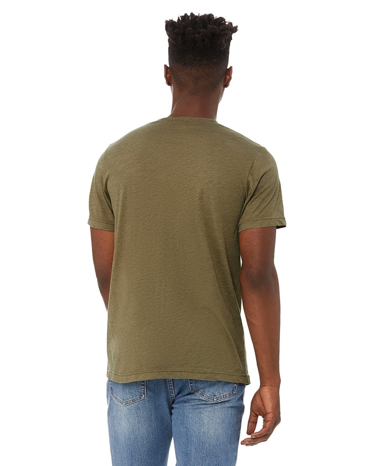 Unisex Triblend V-Neck T-Shirt - BLUE TRIBLEND - S(D0102H7WX1T)