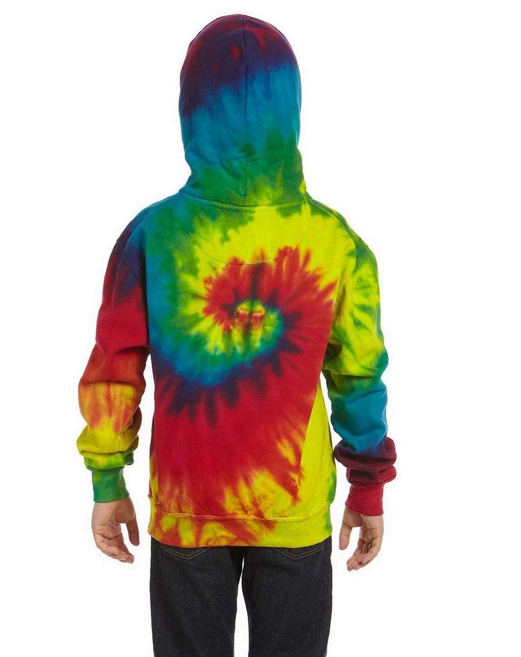 Youth 85 oz Tie-Dyed Pullover Hooded Sweatshirt - SPIDER ROYAL - XS(D0102H78K08)