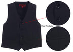 Gioberti Boy's 4 Button Formal Suit Vest, Black, Size 14
