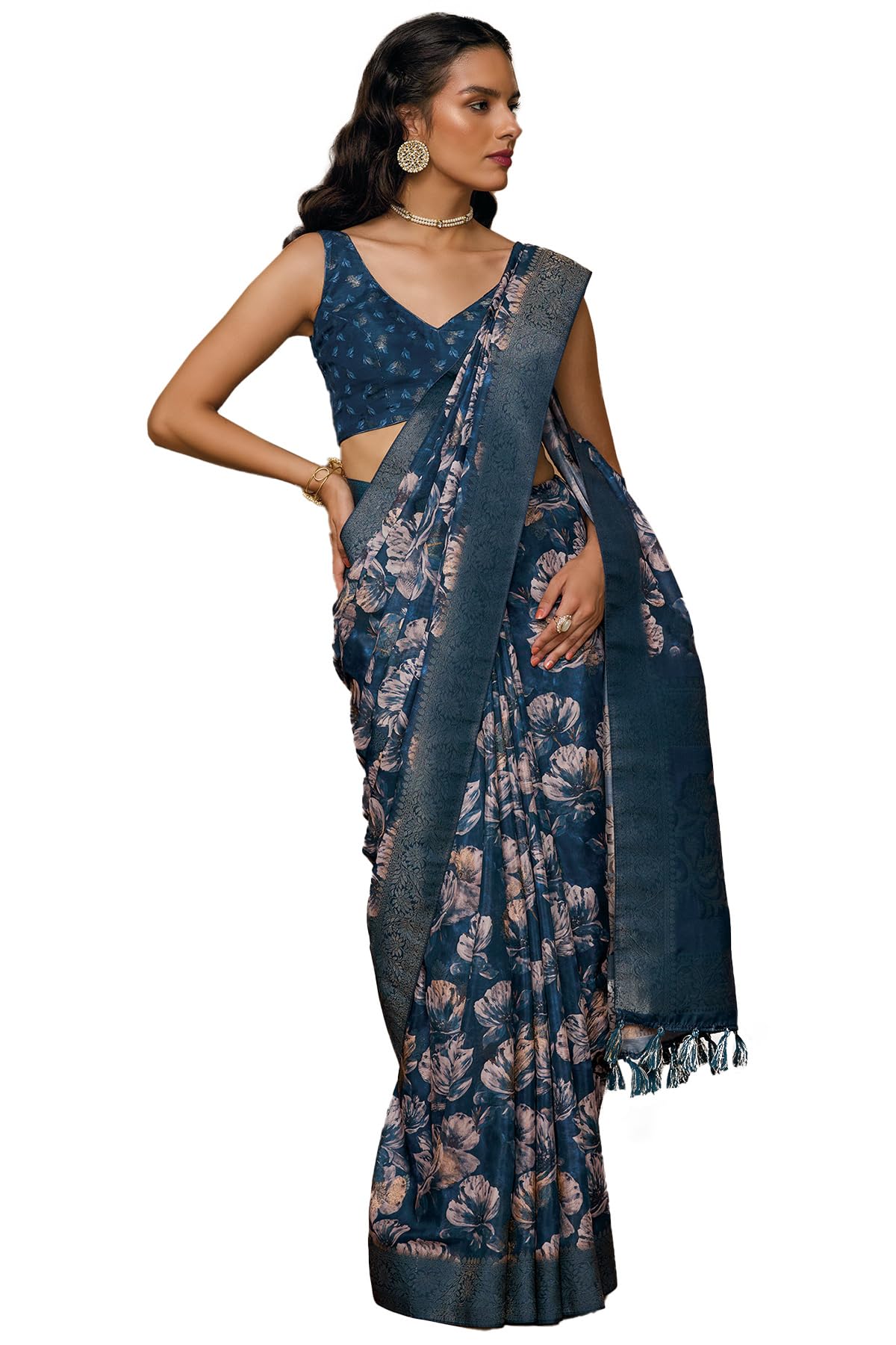 Soch Women Chanderi Floral Print Saree