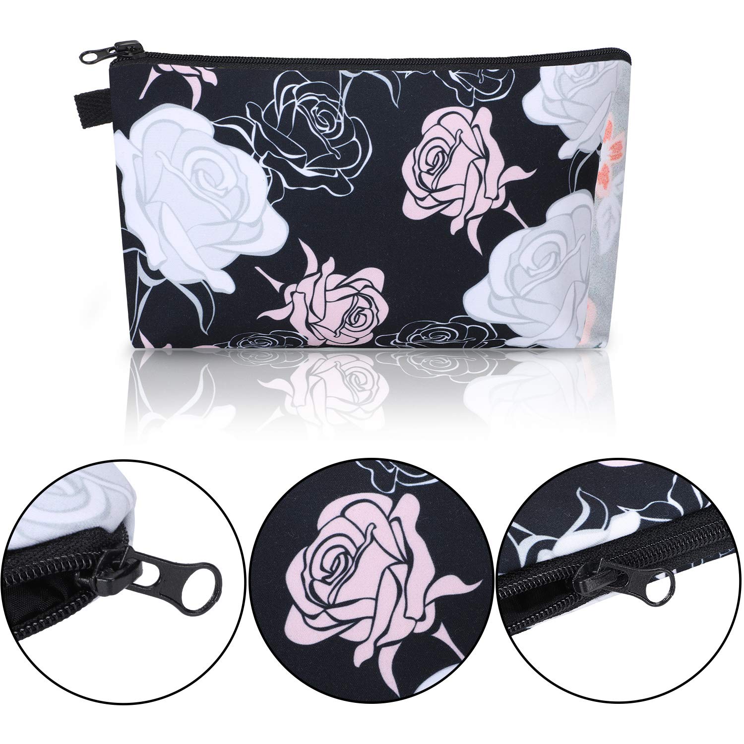 Chuangdi 6 Pieces Makeup Bag Toiletry Pouch Waterproof Cosmetic Bag with Mandala Flowers Llama Sloth Unicorn Patterns, 6 Styles