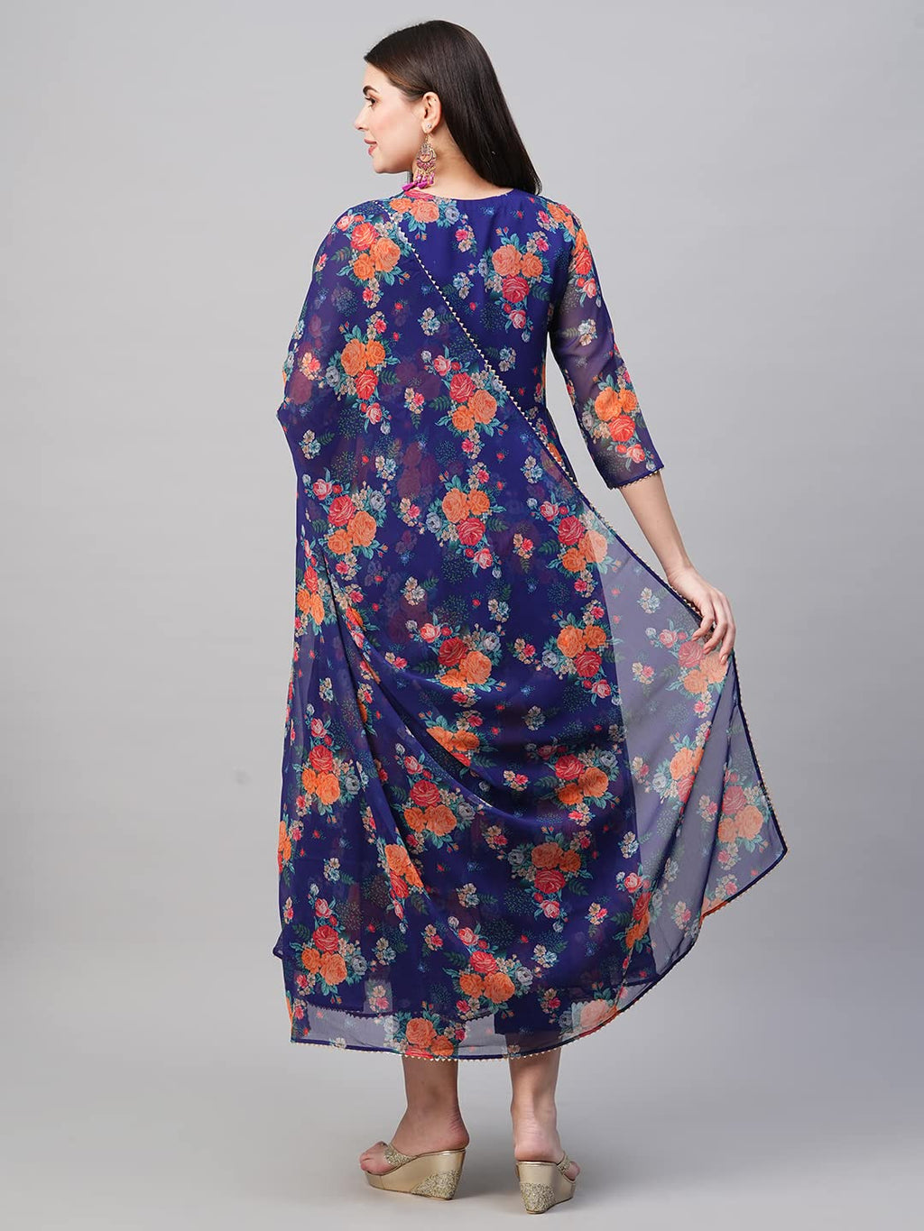 ANNI DESIGNER Womens Georgette Anarkali Printed Kurta with Pant & Dupatta (Atasi Blue-Nw02_XXL_Blue_XX-Large)