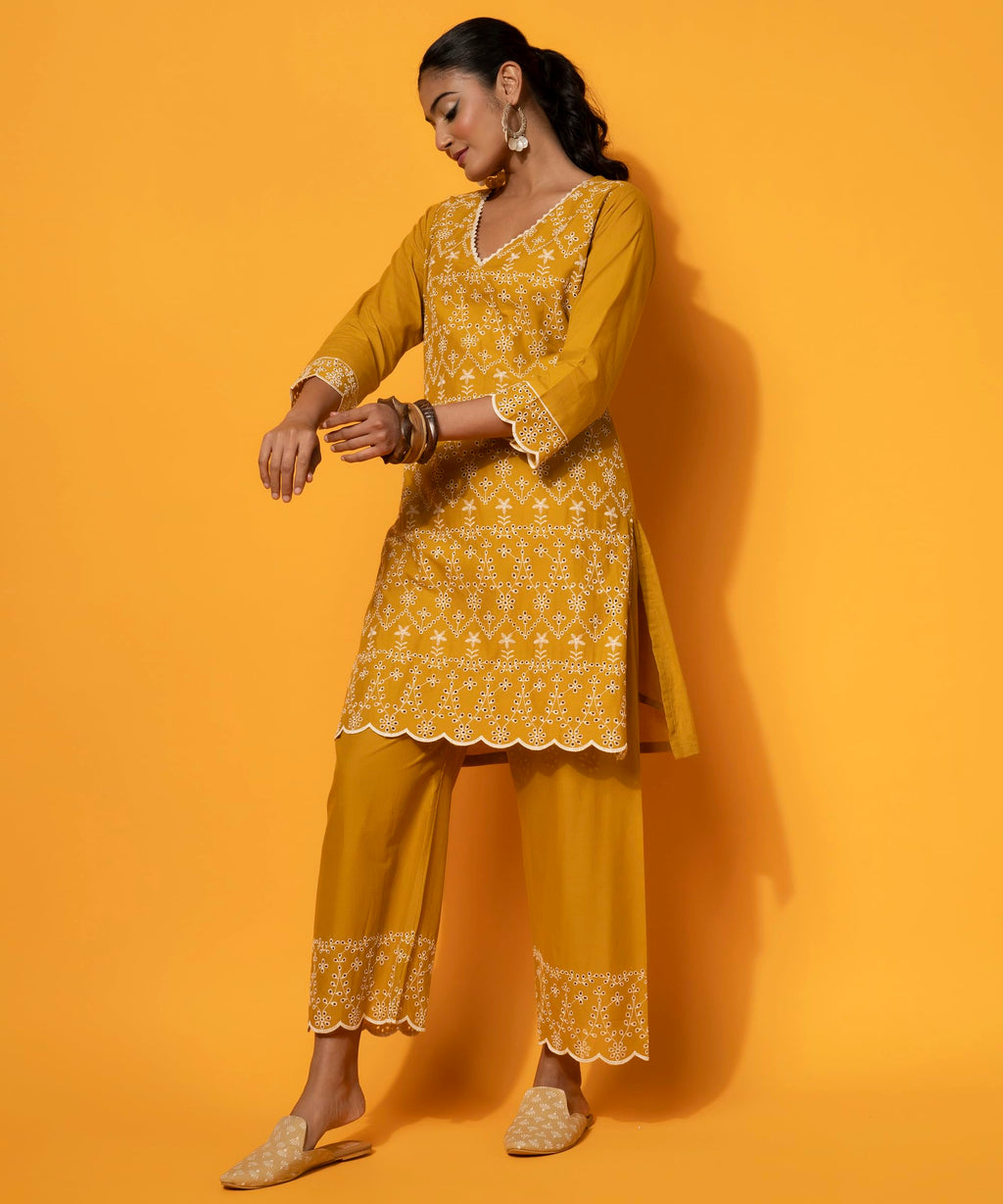 Libas WomenS Cotton Co-Ords (27370_Mustard