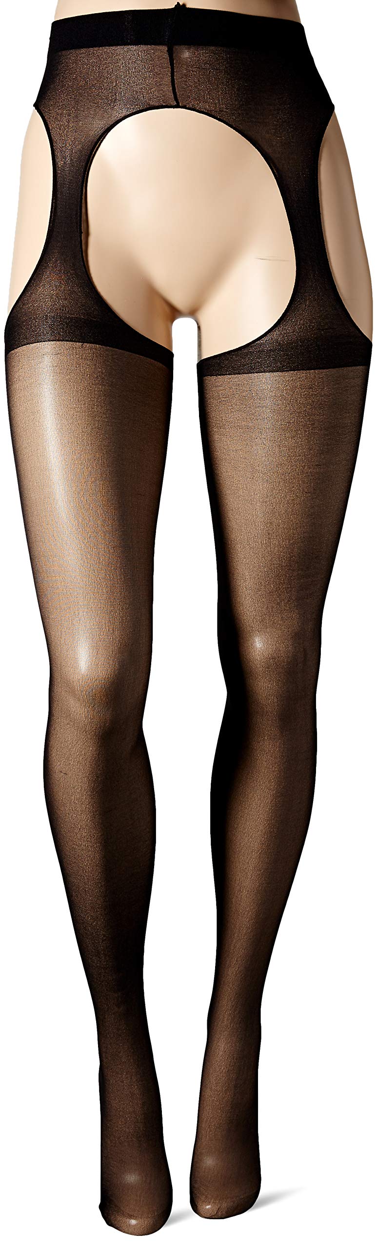 Leg Avenue Women's Sheer Garter Belt Panty Hose, Black (One Size)