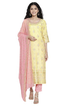 Aurelia Women'S Viscose Kurta, Trouser & Duppata (21Aud10414-503170_Sunflower_S)