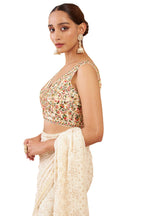 Soch Beige Art Silk Blouse With Embroidery