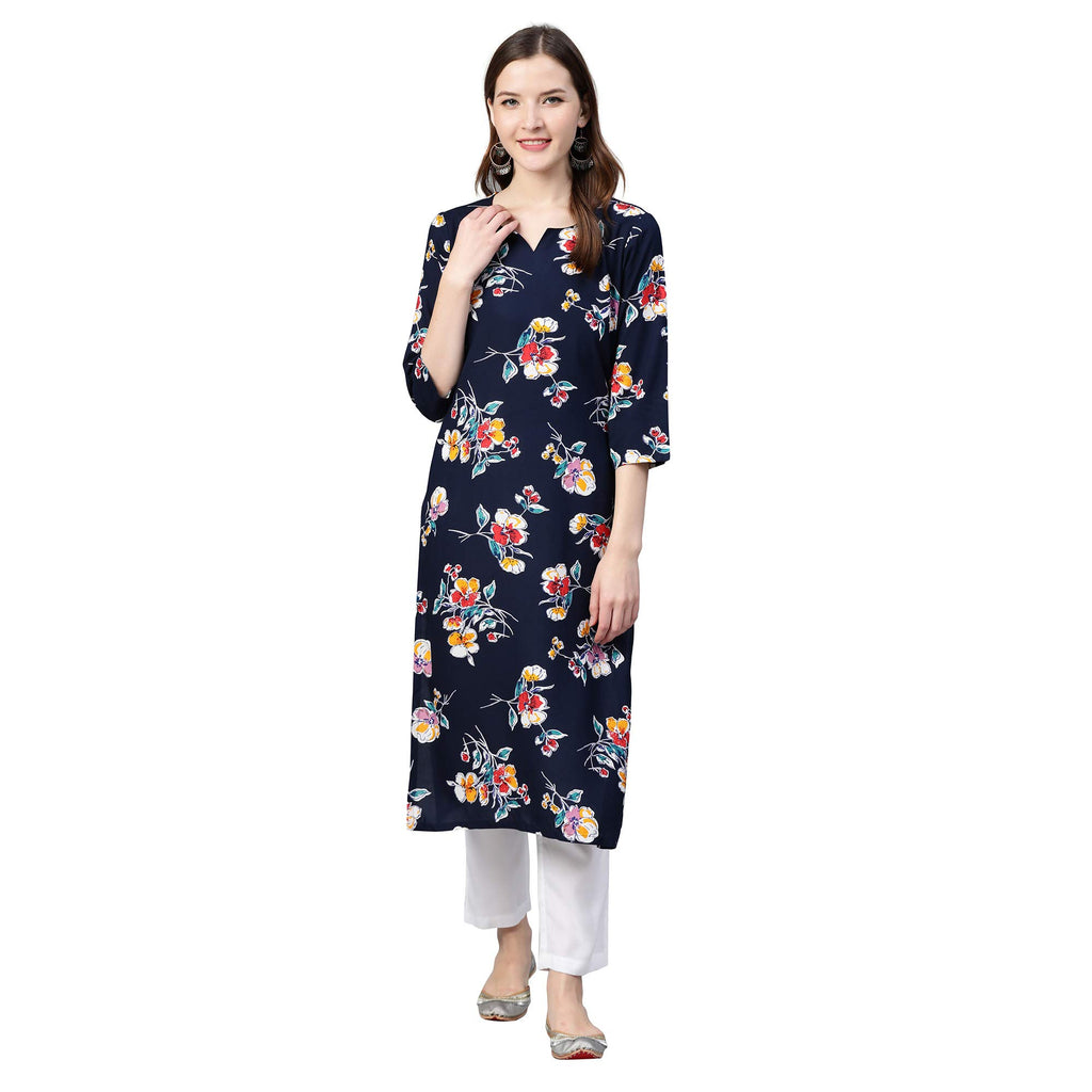 Idalia Blue Floral Print Kurta Set