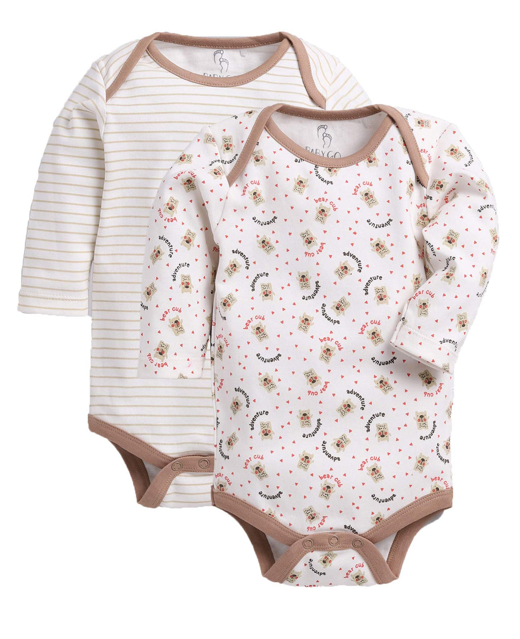 BABY GO 0-3M,3-6M,6-9M 100% Pure Cotton Romper/Sleep Suit/Comfort fit/Bodysuit for Baby Girls (Combo Pack of 2)