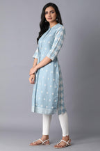 W For Woman Light Blue Printer Kurta