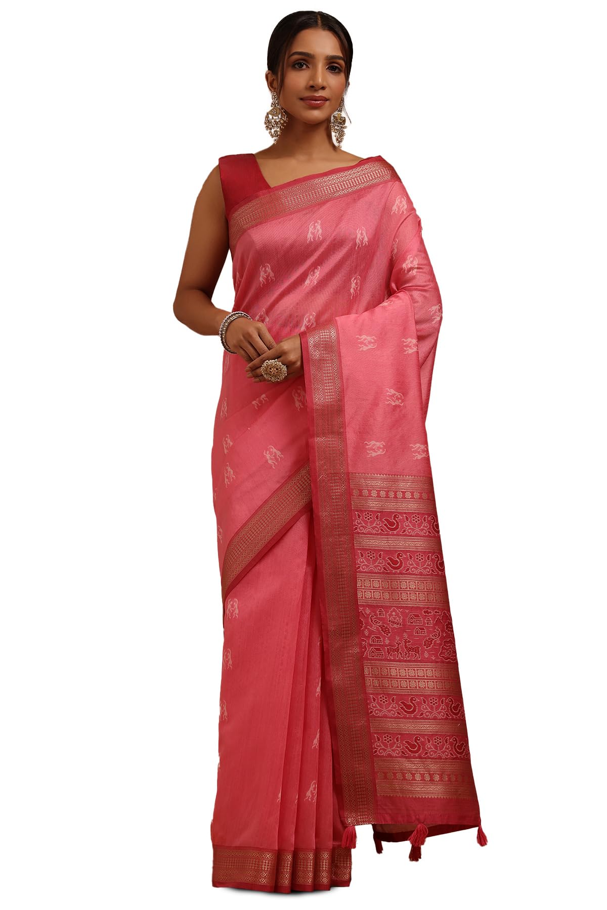 Soch Women Tussar Warli Print Saree