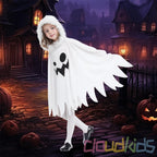 Cloudkids Girls Halloween Costumes Ghost Scary Fancy Dress 7-9 Years