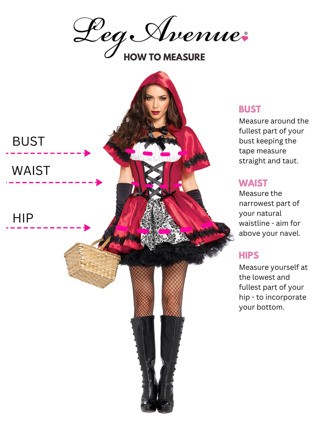 Leg Avenue 2 Piece Gothic Riding Costume Set-Sexy Hooded Cape and Peasant Dress for Women, Red/White, Medium