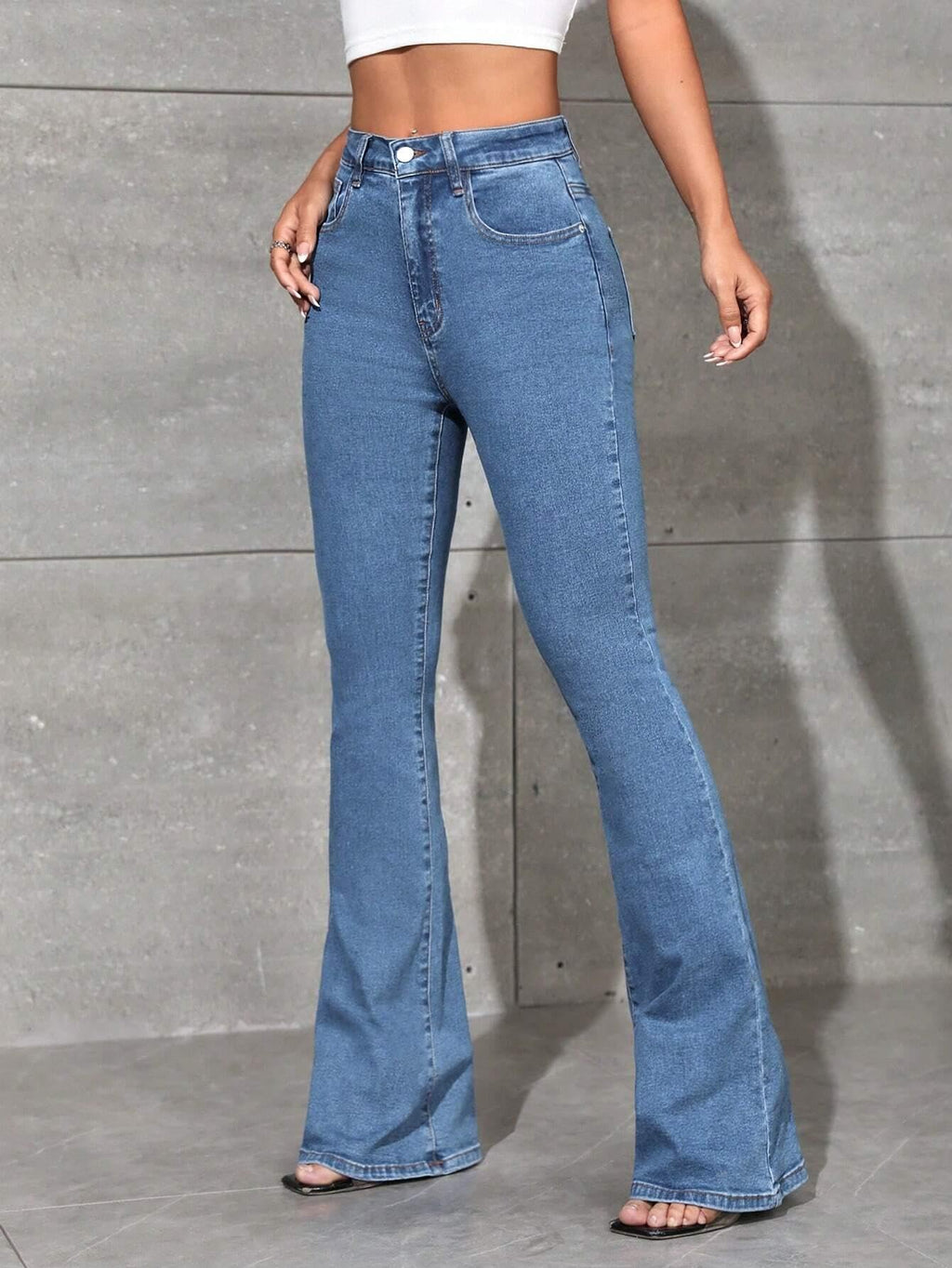 KOTTY Womens Cotton Lycra Blend Boot Cut Leg Jeans