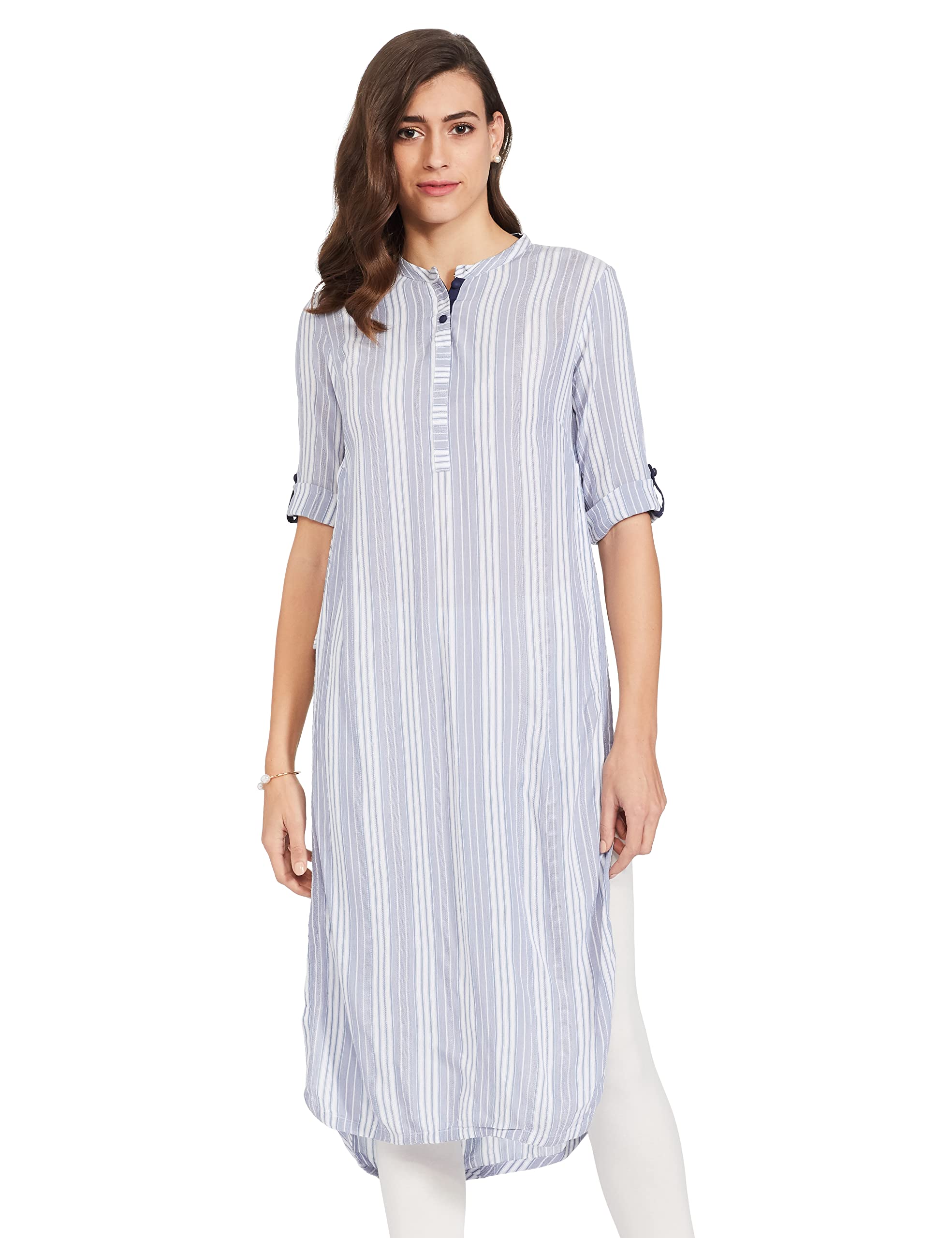 Aurelia Women'S Regular Kurta (20Aua11510-701446_Blue S)