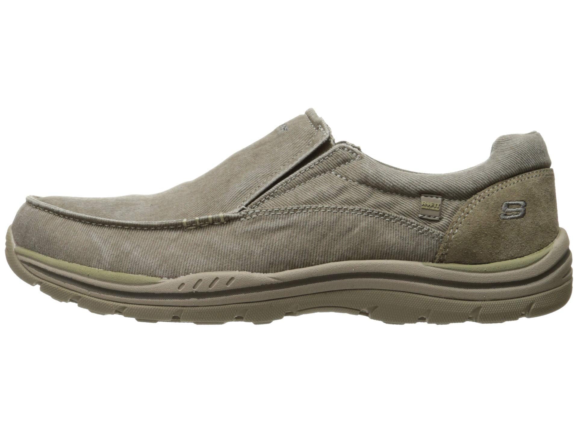 Skechers Men's Expected Avillo Moccasin, Khaki, 10 2W US