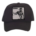 TOP HEADWEAR Men's Animal Trucker Hat - Snapback Farm Cap, Horse Black