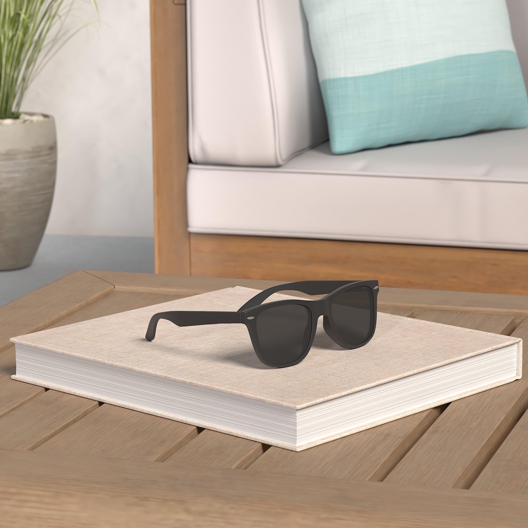 Lxnoap Sunglasses Classic 80s Vintage Style Design (Black Matte, Smoke)